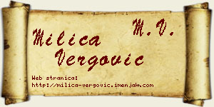 Milica Vergović vizit kartica